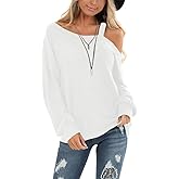 Ezbelle Womens Sweaters Oversized Long Sleeve Cold Shoulder Tops Shirt Tunic Sweatshirt