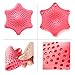 T·X·M Shower Drain Hair Catcher Hair Stopper for Bathroom Bathtub and Kitchen, Rubber Sink Strainer,Hexagonal Starfish Shaped(4 Pack)