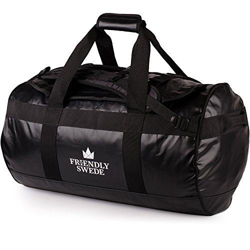 The Friendly Swede Travel Bag Waterproof with Shoulder Straps (Capacity 60 L) black black — image 1