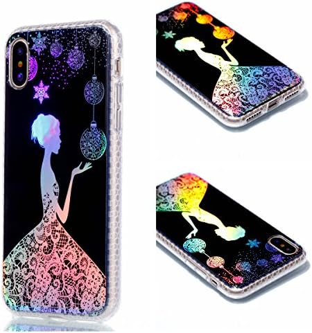 iPhone X Case, iPhone 10 Case, Wandeneng Hybrid Fancy Colorful Pattern Electroplating Hard Soft Silicone Bumper Case Fit For Apple iPhone X 2017(Girl)