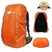 Jepeak Waterproof Backpack Rain Cover, 35L-45L Daypack Rainproof Dustproof Protector Raincover (Elastic Adjustable) for Hiking Camping Traveling, Orange