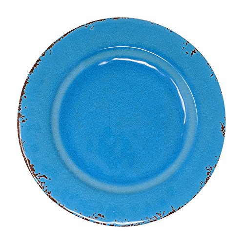 Gianna's Home 12 Piece Rustic Farmhouse Melamine Dinnerware Set, Service for 4 (Easter Egg Blue)