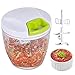 Manual Food Chopper for Salad Salsas Pesto Baby Food, Onion Chopper, Salad Chopper, Vegetable Cutter/Mixer/Dicer for Fruit, Nut, Herbs, Handheld Veggie Chopper with Sharp 5 Blades, 1000 ml Mint Green