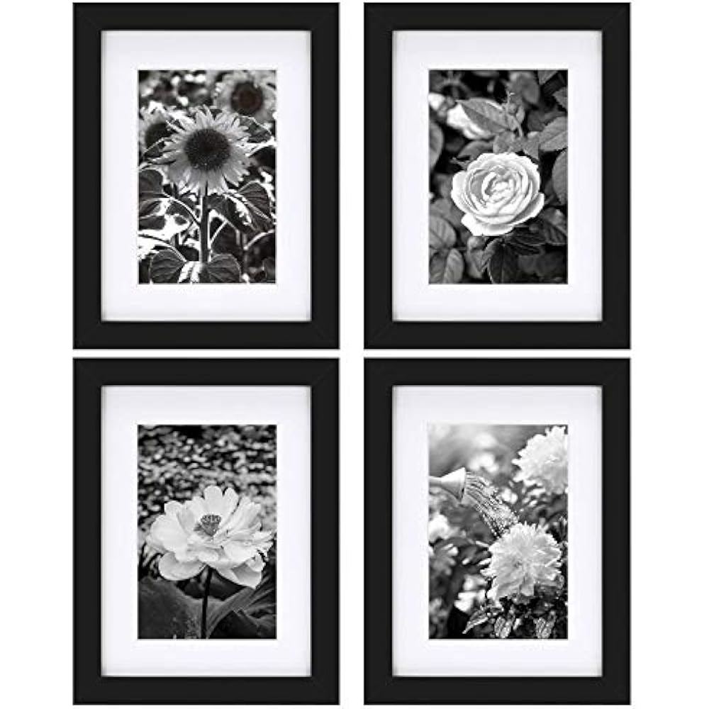  Wall & Tabletop Frames Tempered Glass 6x8 Picture Pack Of 4 With Mats