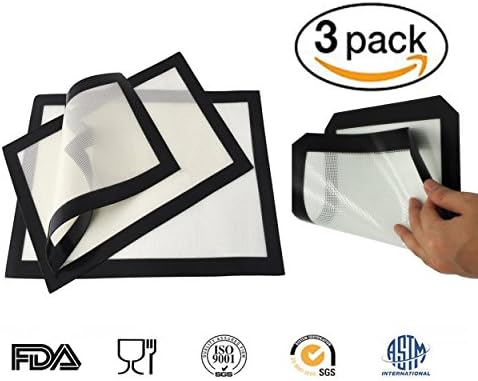 silicone baking mat sets, kitchen oven sheet flexible and non-stick silicone mat quality silicone baking tray utensil professional mat made of fiberglass heat resistant Silpats mat up to 480 ° F.