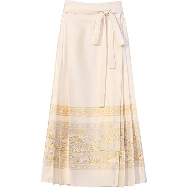 Amazon.com: Women Combined Pleated Knit Skirt Elasticated