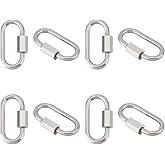 UNICRAFTALE 8Pcs 304 Stainless Steel Screw Carabiner Lock Charms Oval Keychain Clasps Platinum Keychain Clip Hook Quick Link for DIY Bracelet Necklaces Keychain Jewelry Making