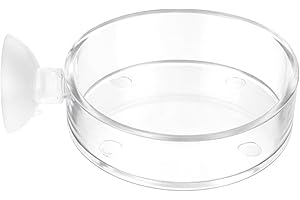 Fish Tank Feeder Dish with Suction Cup, Transparent Acrylic Aquarium Shrimp Feeder Dish with Suction Cup for Shrimp Fish and 