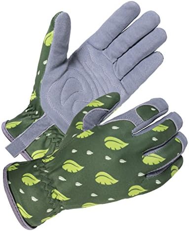 SKYDEER Women's Gardening Gloves - Genuine Deerskin Suede, Ultra-Soft Padded, Thorn & Puncture Resistant, Comfort Fit