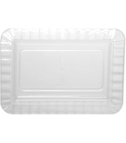 Party Essentials Elegance 5x7 Inch Rectangular Appetizer Plates - Hard Plastic Disposable Plates, 24 Count