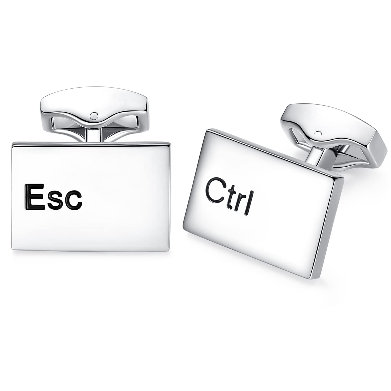HONEY BEAR Ctrl Esc Cufflinks for Men Computer Keys Novelty Gift Silver