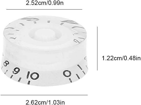 Guitar Tone Knob 4pcs Electric Guitar Volume Knobs Shaft Bass Tone Control for Musical Instrument Parts(White) - Image 4