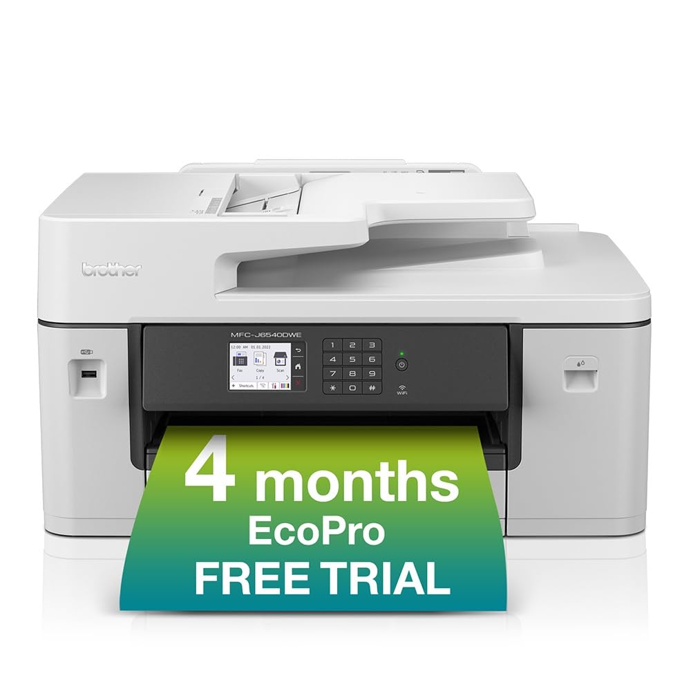 BROTHER MFC-J6540DWE Inkjet Printer with EcoPro Subscription, Wireless Colour Inkjet Printer, A4 4-in 1 (Print/Copy/Scan/Fax), A3 Print/Copy/Scan, UK Plug