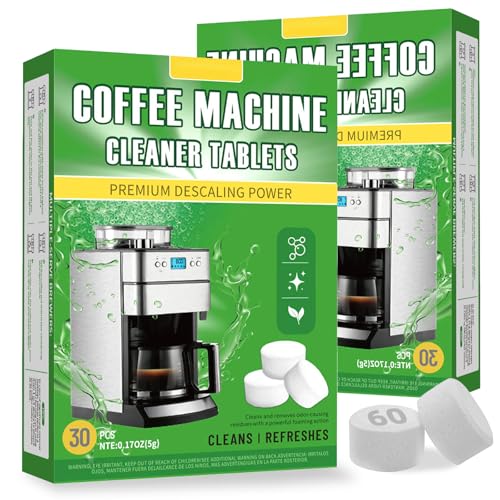 Conjunto 60 Descalcificantes Cafeteira, Descalcificante para Dolce Gusto, Descalcificante para Nespresso, Limpador para Maquina de Café Expresso, Compatíveis com Cafeteira Tres Oster Saeco Phillips