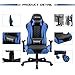 Devoko Gaming Chair Racing Style High Back Computer Chair with Adjustable Armrests Ergonomic Office Chair Executive Swivel Task Chair with Headrest and Lumbar Support (Blue)