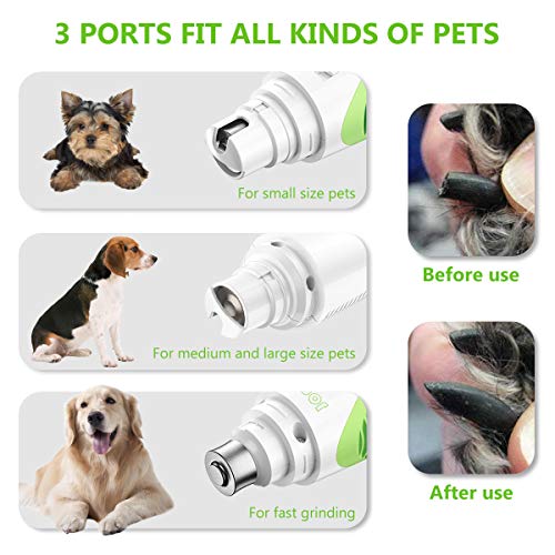 JOEJOY Electric Pet Nail Grinder Dog Nail Trimmer Clipper Rechargeable & Portable Grooming Trimming Shaping Smoothing Gentle Painless Paws for Dogs and Cats