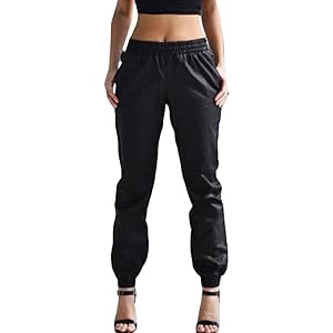leather jogger pants womens