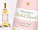 Printed Party Bridesmaid Proposal Wine Bottle Label Gift, Will You Be, Set of 6
