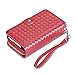 Vofolen Wallet Case for iPhone 8 Plus 7 Plus 6s Plus 6 Plus Detachable Zipper Plait PU Leather Card Holder Slot Protective Slim Fit Shell Magnetic Folio Flip Cover for iPhone 6+ 6s+ 7+ 8+ (Red)