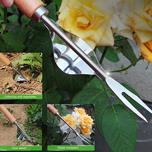 PureZoneA Weeding Tool Garden Weeding Fork Manual Weed Puller Hand Tool
