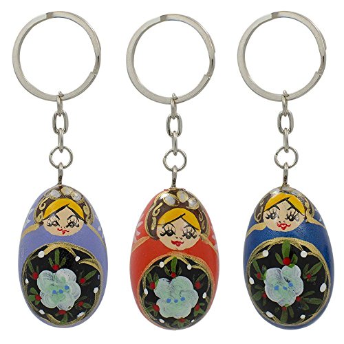 UPC 051907357452, 1.5&quot; Set of 3 Brass Metal Matryoshka Russian Nesting Dolls Key Chains #1