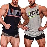 Ouber Men's Workout Fitness Gym Bodybuilding T-shirts Tank Tops