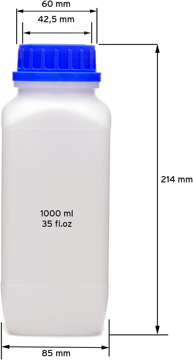 Octopus 3x 1000 ml wide mouth bottles with screw top, chemical bottle, laboratory bottle, 1000 ml x 3 - Image 5