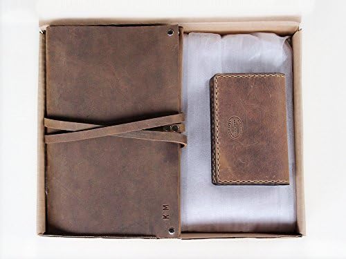 Men's Leather Journal and Wallet Gift Set