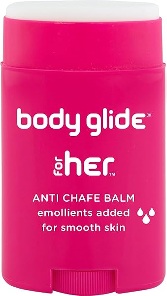 BODY GLIDE FOR HER ANTI CHAFE BALM | CHAFING STICK WITH ADDED EMOLLIENTS | GREAT FOR DRY, SENSITIVE SKIN AND/OR SENSITIVE AREAS | USE ON CHEST, BRA, BUTT, GROIN, ARM, AND THIGH CHAFING | 1.5OZ