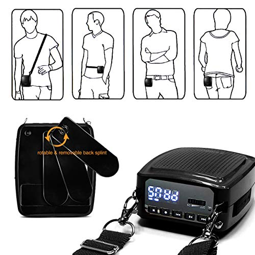 SHIDU Voice Amplifier Portable Microphone Headset with Speaker 10W 1800mAh Rechargeable Lecture Microphone Waistband Original Voice Amplifier for Teachers Supports Recording and FM Radio