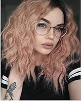 Short Bob Wavy Lace Front Wigs For White Women Ombre Dark Roots To