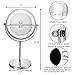 1X/10x Magnified Lighted Makeup Mirror Double Sided Round Magnifying Mirror Standing 360 Degree Swivel Vanity Mirror Battery Operated 7 Inch Diameter Shaving Bathroom Mirror