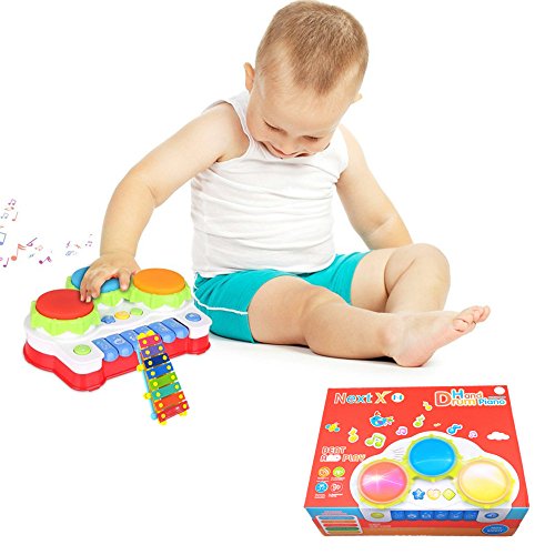 Baby Drums Piano Music Toys Keyboard Toddler Musical Instrument, Enhance Your Child's Hearing and Creativity, Best Birthday Festival Gift - with Mini Xylophone and Flashing Lights