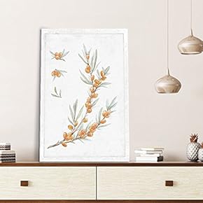 Canvas Wall Art - Hand Drawn Yellow Grape Vine Tree Minimal Fruit Series Artwork - Giclee Print Gallery Wrap Modern Home Art Ready to Hang - 12x18 inches