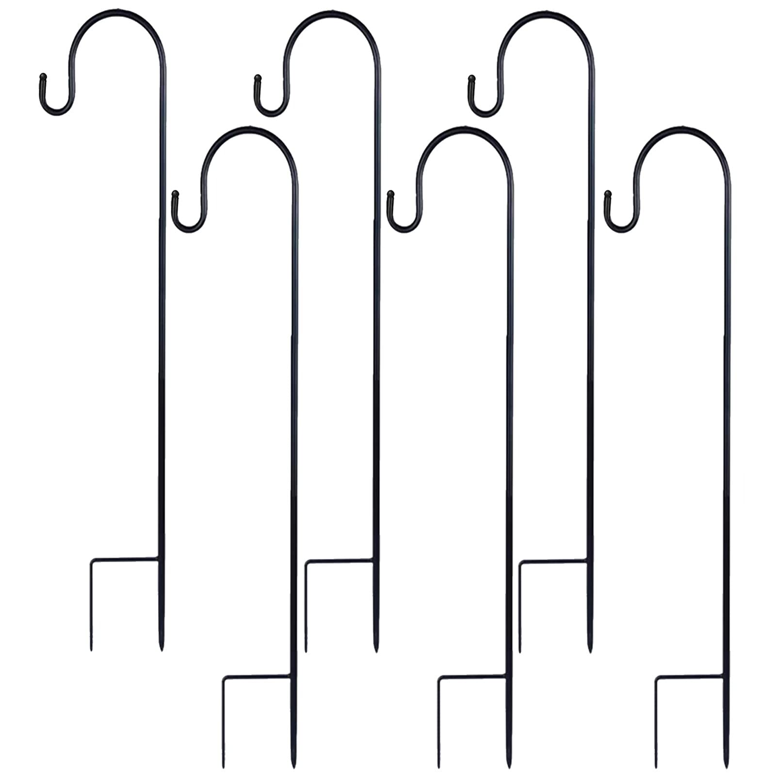 XVZ Garden Shepherd Hooks, 6 Pack 120cm Metal Garden Stake with Hook, for Hanging Basket, Bird House, Flower Pots, Lanterns