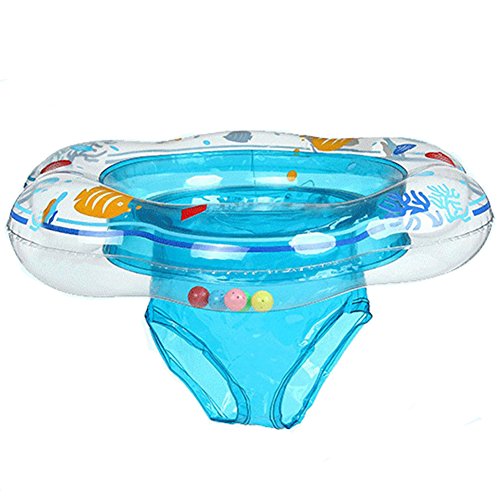 Baby Kids Toddler Double Airbags Inflatable Swimming Swim Ring Float Seat Boat Pool Bath (Blue)