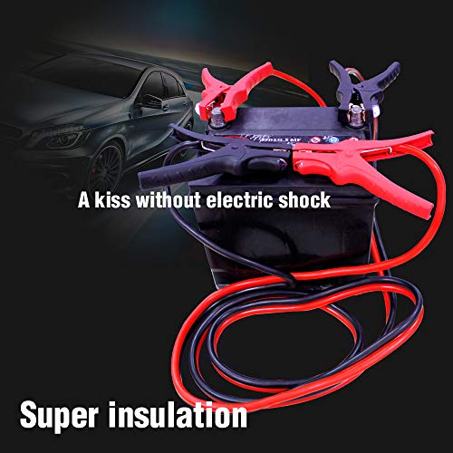 NoOne Booster Cable, 6 Gauge 12-Feet Emergency Booster Jumper Cables with Led Light, Battery Jumper Cables For Cars Trucks Suvs with Safety Gloves and Storage Bag - Thumbnail 2