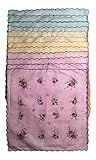 Q.T. Bamboo Women's Beautiful Cotton Handkerchiefs Vintage Inspired 12 Pack (Pastels with Flowers)