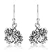 WithLoveSilver 925 Sterling Silver Thistle Luckenbooth Shamrock Simulated Cubic Zirconia Dangle Hook Earrings