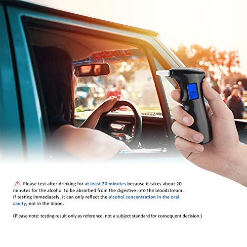 Tabiger Digital Breath Alcohol Tester, Portable Breathalyzer, with LCD Display & Semiconductor Sensor (with 5 Mouthpieces) - Thumbnail 5