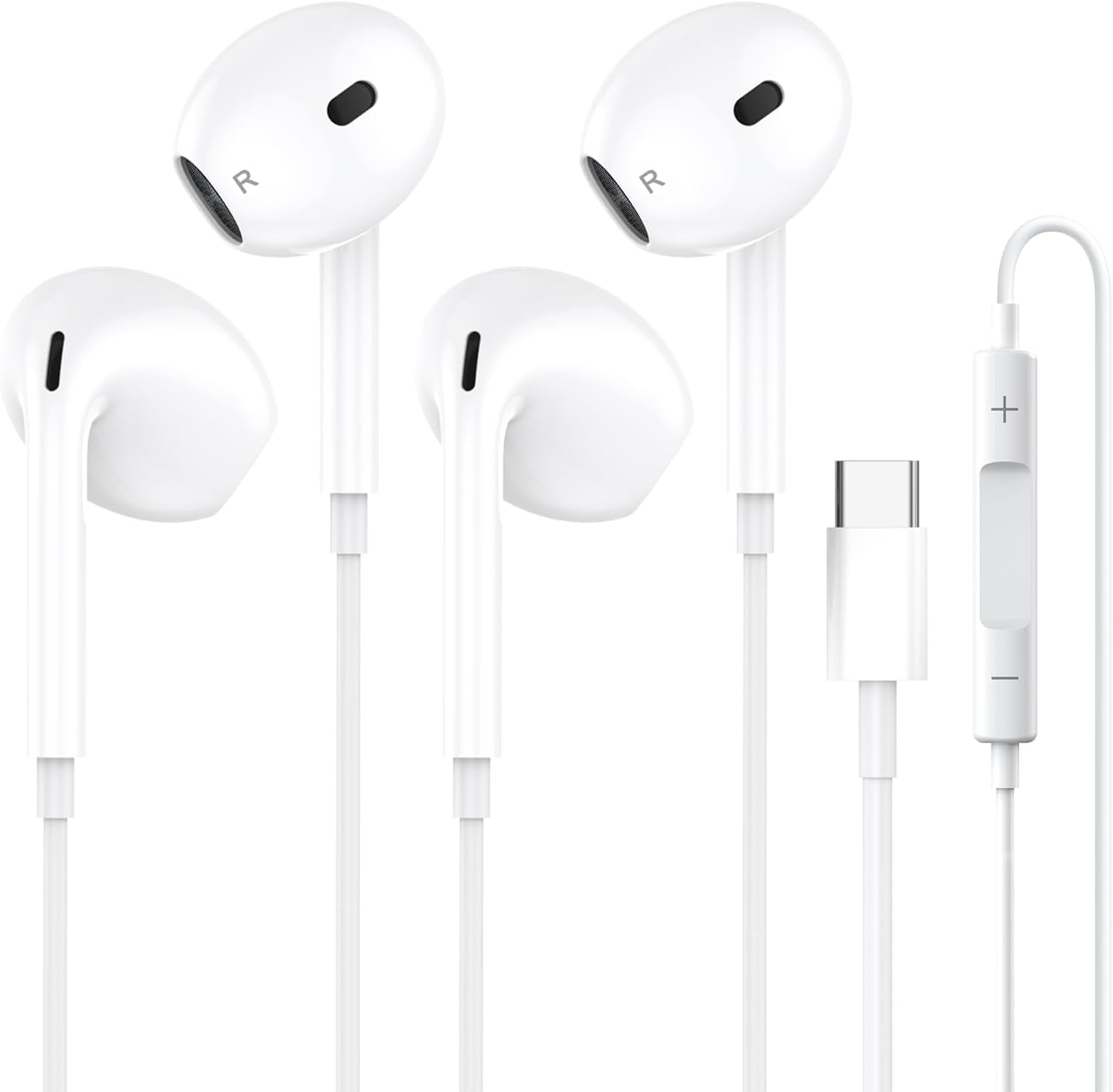 Photo 1 of 2 Packs USB C Headphones Wired for iPhone 16, Type C Earbuds Earphones with & Volume Control, HiFi Stereo Noise Earbuds Wired for Samsung Galaxy S24/S23/S22/S21/S20 Ultra