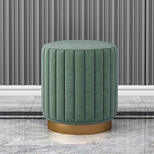 DLINMEI Soft Soft Foot Stool Round Sofa Stool Modern Furniture with Washable Cover and Memory Foam Makeup Chair Living Room Sofa Bench (Color : Green)
