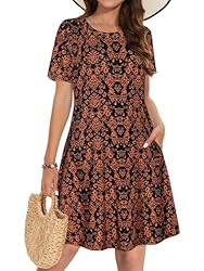 Summer Dresses for Women Casual Tshirt Short Sleeve