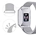 Aiiko Compatible with fitbit Ionic Bands, Metal Stainless Steel Large Size Strap,Comfortable Adjustable Closure Wrist Sport Band Replacement for fitbit Ionic Smart Watch