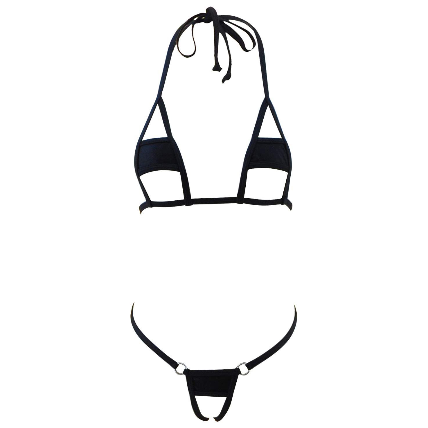 SHERRYLO Micro Bikini Set Swimming Costume Swimsuit Lingeries (Black6