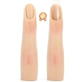 2PCS Silicone Practice Fingers for Acrylic Nails for Beginners (No.1) | Nail Mannequin Finger, Soft, Flexible, Realistic Texture, Acetone-Safe, Adjustable Joints, Fits Nail Tips without Glue, DIY