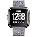 QIBOX Bands Compatible with Versa, Woven Fabric Wrist Strap Watch Special Edition Replacement Bands Classic Square Stainless Steel Buckle Compatible with Versa Smart Watch