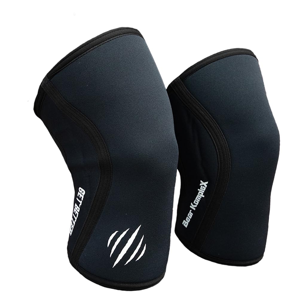Photo 1 of Bear KompleX Knee Sleeves for Men & Women - 7mm Compression & Heat Retention Neoprene Compression Knee Brace for Weightlifting, Squats & Powerlifting