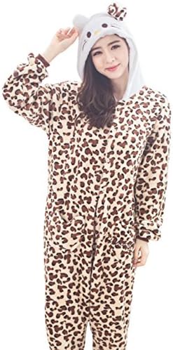 LIZAIA Onesie Unisex Adult Pajamas Plush One Piece Cosplay Kangaroo Animal Costume Cartoon Jumpsuit One Piece M