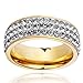 VNOX Women Stainless Steel Eternity Ring CZ Cubic Zirconia Circle Round,Gold Plated,7mm Width (7)